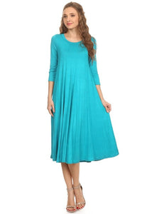 Jersey knit short sleeve oversized a-line dress
