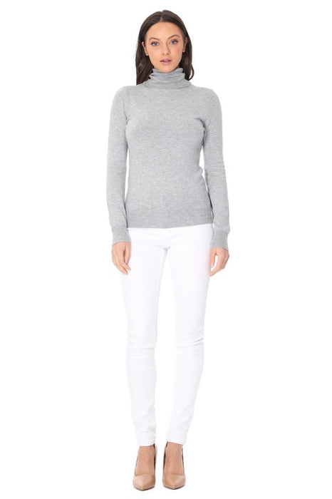 Turtleneck Spandex Stretch Pullover Sweater