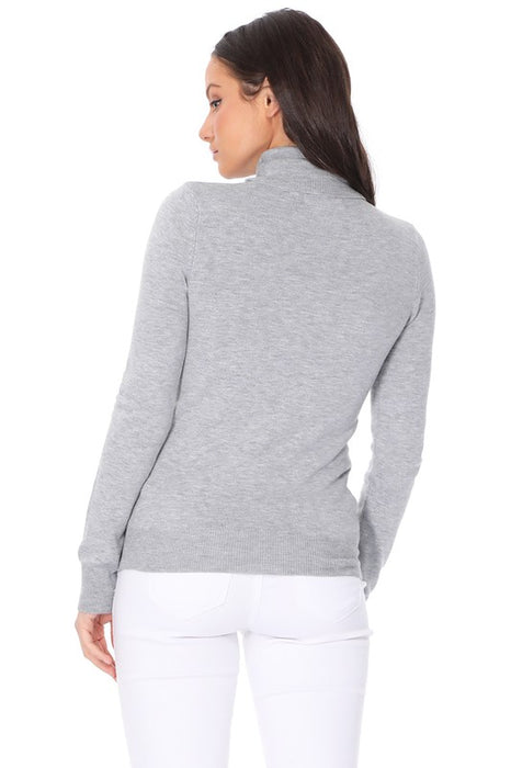 Turtleneck Spandex Stretch Pullover Sweater