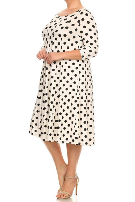 Polka dot midi dress in relaxed fit