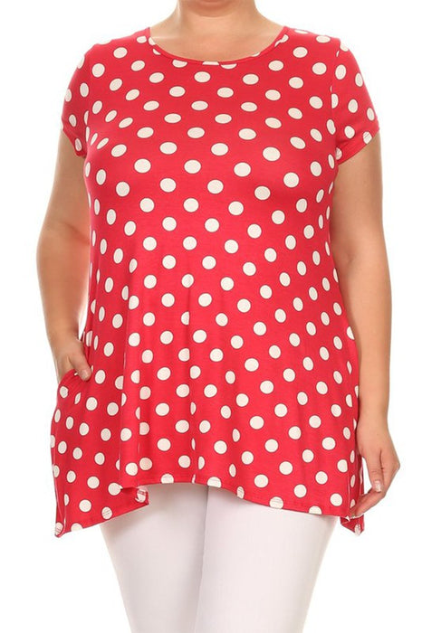 Plus size Polka dot tunic top in a loose fit