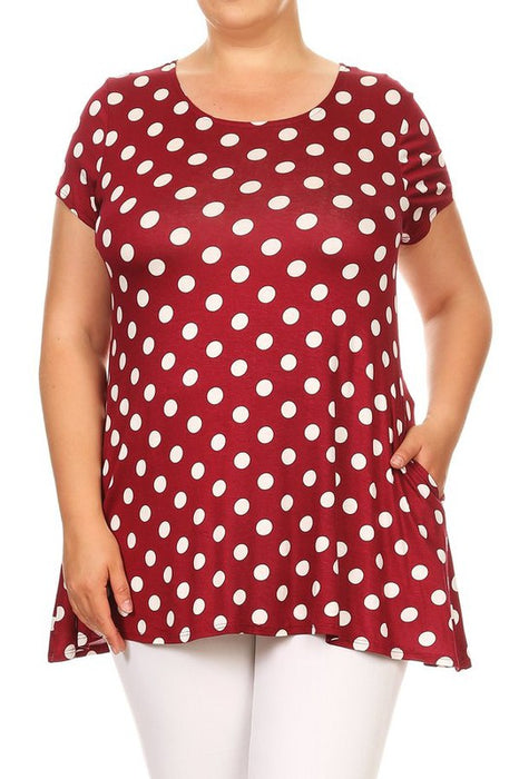 Plus size Polka dot tunic top in a loose fit