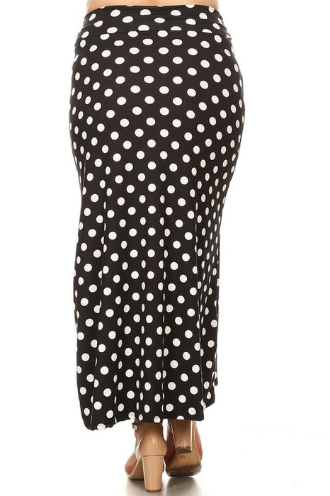 Plus size Polka dot  maxi length skirt