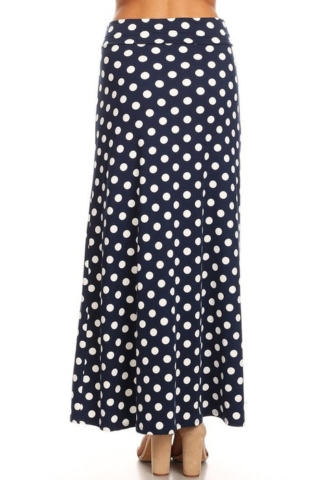 Polka dot maxi length skirt