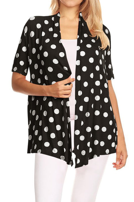 Polka dot print, loose fit cardigan