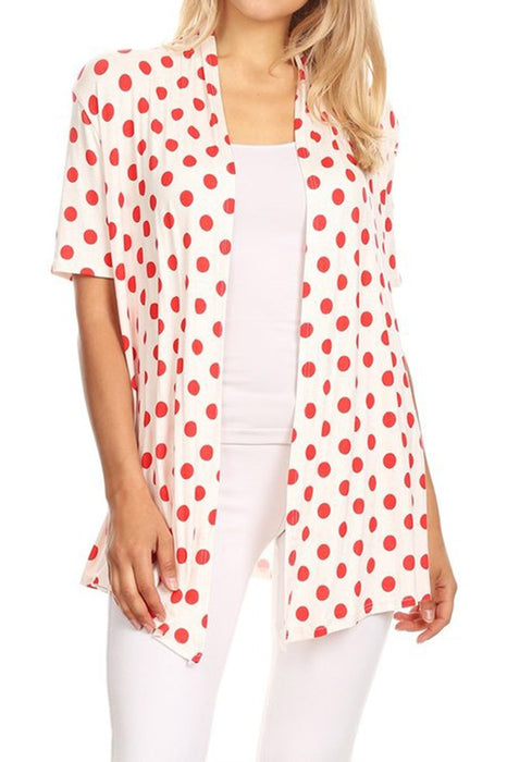 Polka dot print, loose fit cardigan