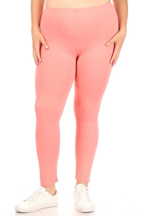 Plus Solid high rise Fitted leggings