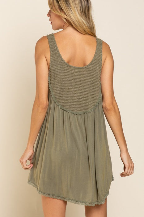 Perfect Flowy Fit Thermal Knit Paneled Tank Top