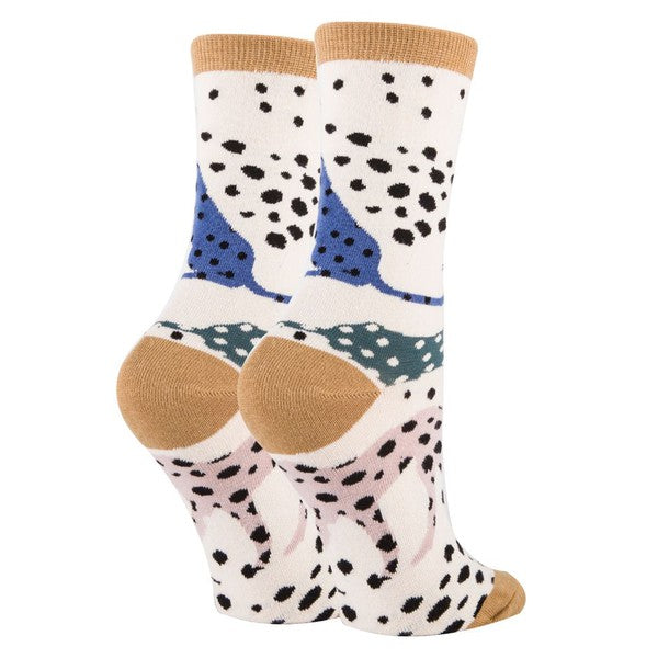 Cheetah Charm - Women's Cotton Crew Socks