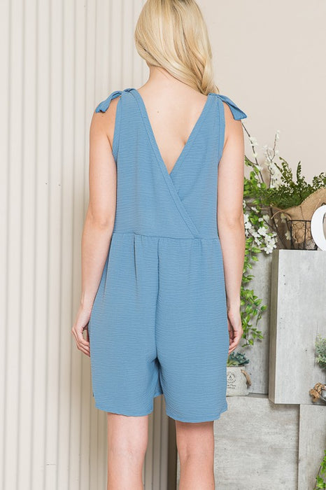 Cross Back Romper w Pockets