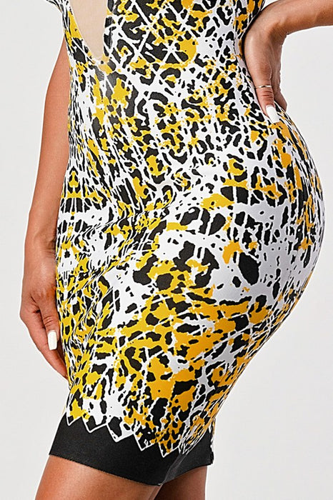 ANIMAL PRINTED BANDAGE DRESS