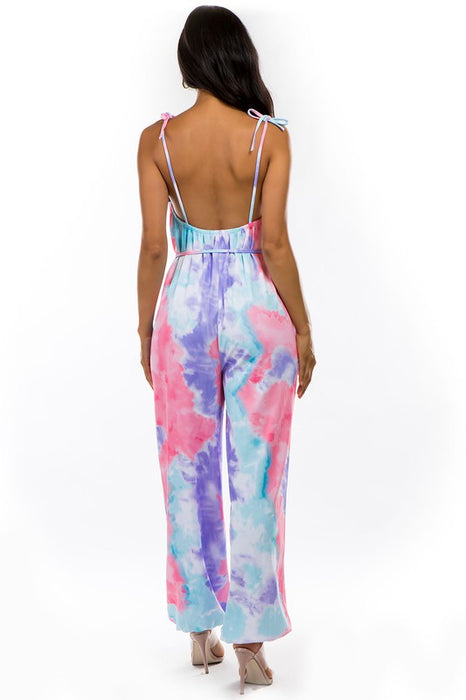 SEXY TIE DRY JUMPSUIT