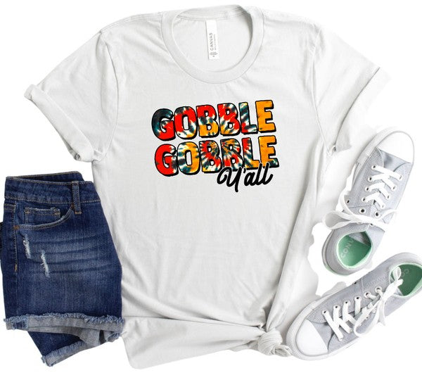 Tie Dye Gobble Gobble Yall Crew Neck Tee