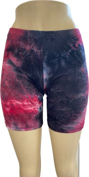 JUNIORS TIE DYE COTTON BIKER SHORTS