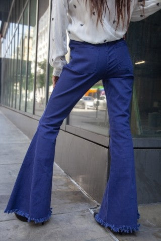 Blue High Rise Flare Jeans