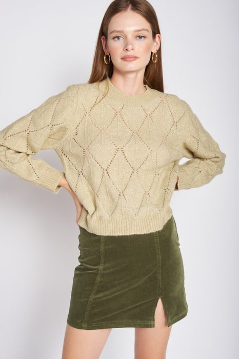 MOCK NECK LIGHT WEIGHT SWEATER