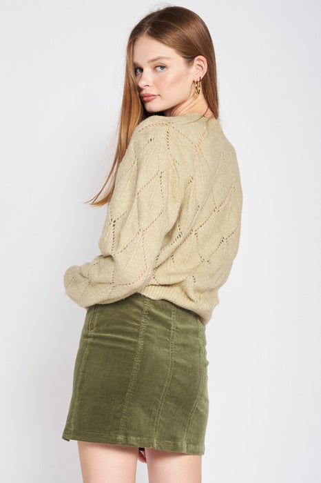 MOCK NECK LIGHT WEIGHT SWEATER