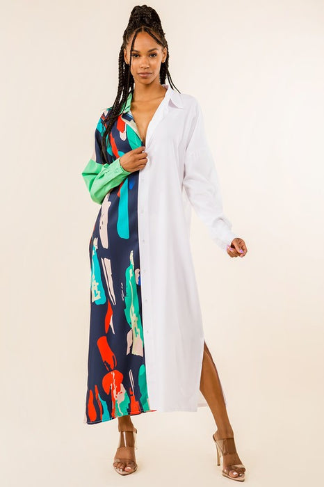 SEXY SHIRT MAXI DRESS