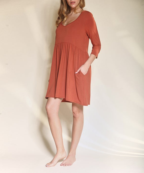 Bamboo loose fit babydoll dress