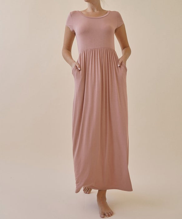 BABYDOLL MAXI DRESS WITH POCKETS