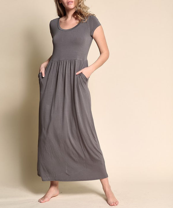 BABYDOLL MAXI DRESS WITH POCKETS