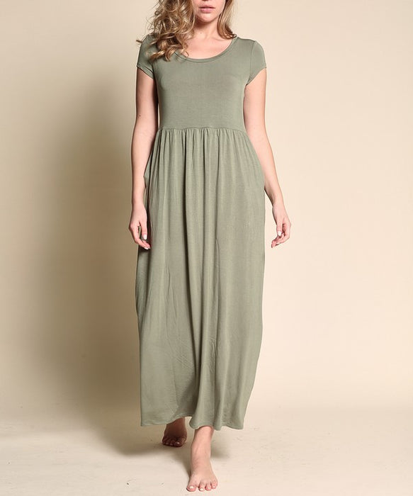 BABYDOLL MAXI DRESS WITH POCKETS