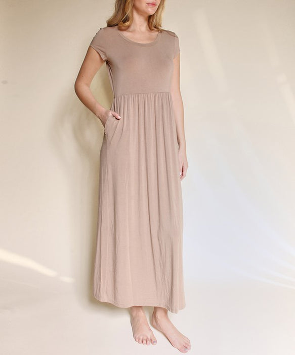 BABYDOLL MAXI DRESS WITH POCKETS