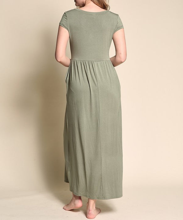 BABYDOLL MAXI DRESS WITH POCKETS