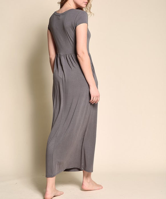 BABYDOLL MAXI DRESS WITH POCKETS