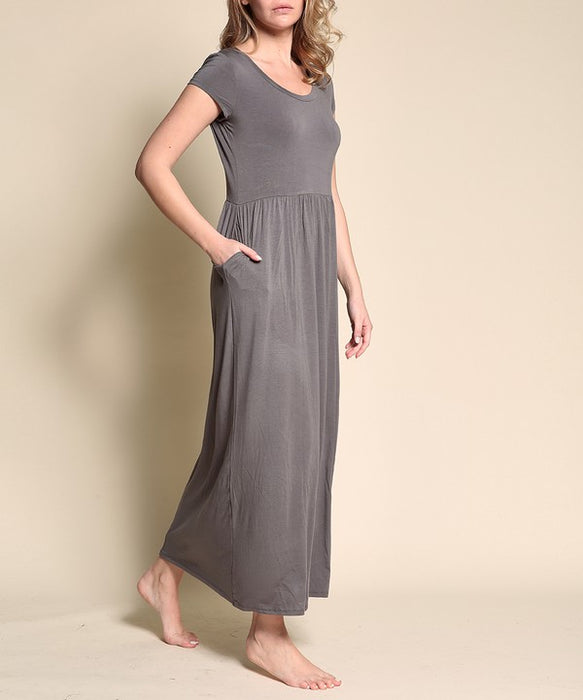 BABYDOLL MAXI DRESS WITH POCKETS