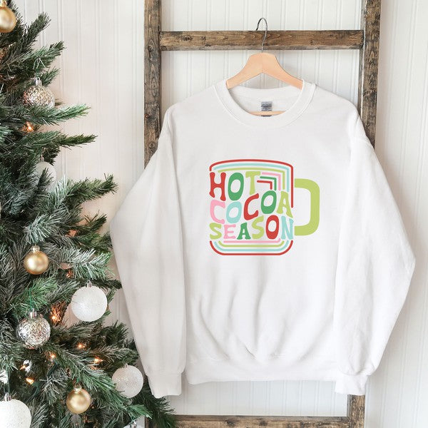 Retro Hot Cocoa Season Graphic Sweatshirt