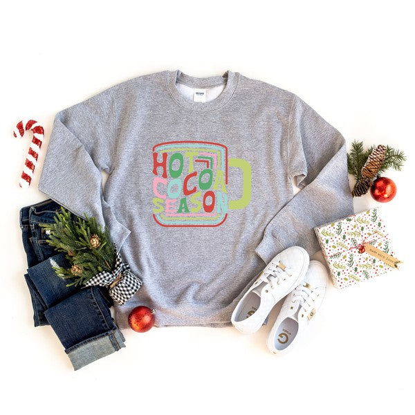 Retro Hot Cocoa Season Graphic Sweatshirt