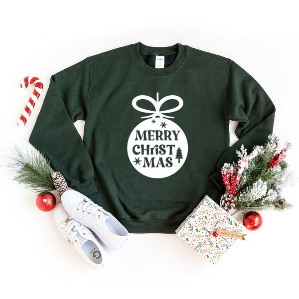 Merry Christmas Ornament Graphic Sweatshirt