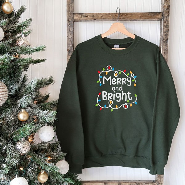 Merry And Bright Lights Graphic Sweatshirt