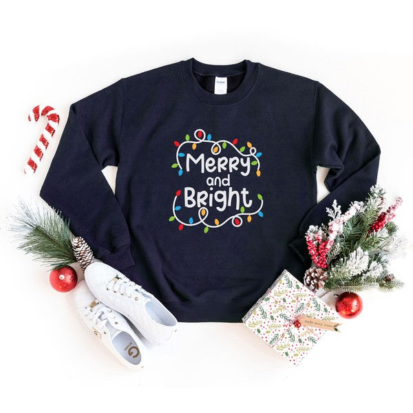 Merry And Bright Lights Graphic Sweatshirt