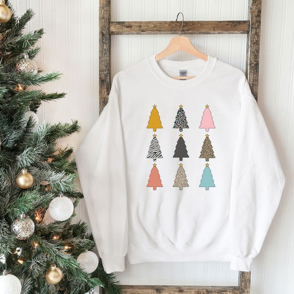 Colorful Christmas Tree Chart Graphic Sweatshirt