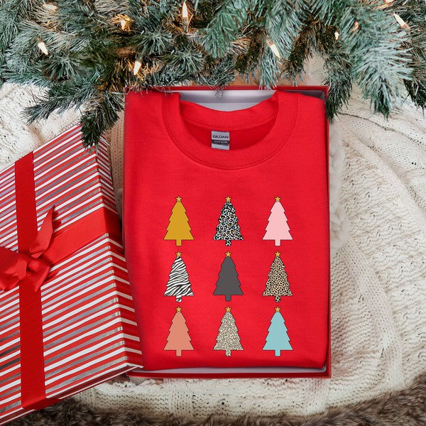 Colorful Christmas Tree Chart Graphic Sweatshirt