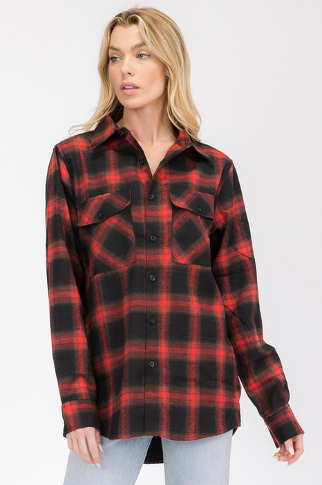 FULL PLAID CHECKERED FLANNEL LONG SLEEVE