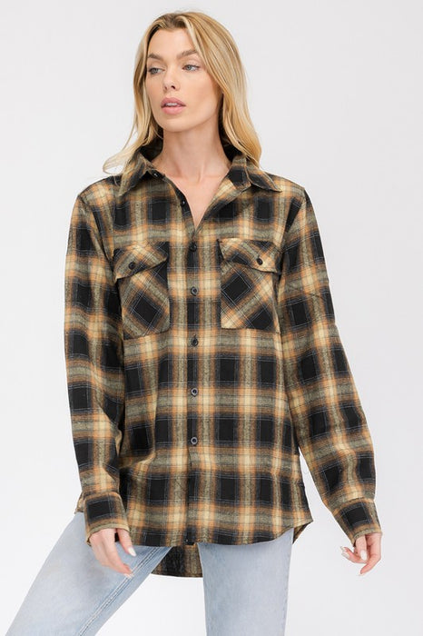 FULL PLAID CHECKERED FLANNEL LONG SLEEVE