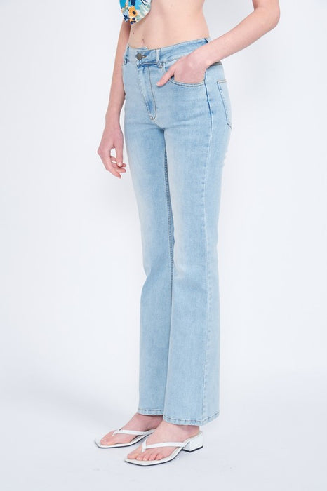 HIGH WAISTED WIDE LEG DENIM JEANS