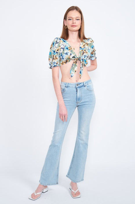 HIGH WAISTED WIDE LEG DENIM JEANS