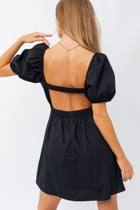 HALF SLEEVE TWISTED FRONT DRESS