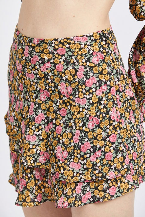 DITSY FLORAL RUFFLED SKORT