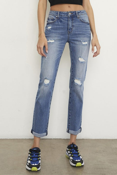 SLIM FIT BOYFRIEND JEANS