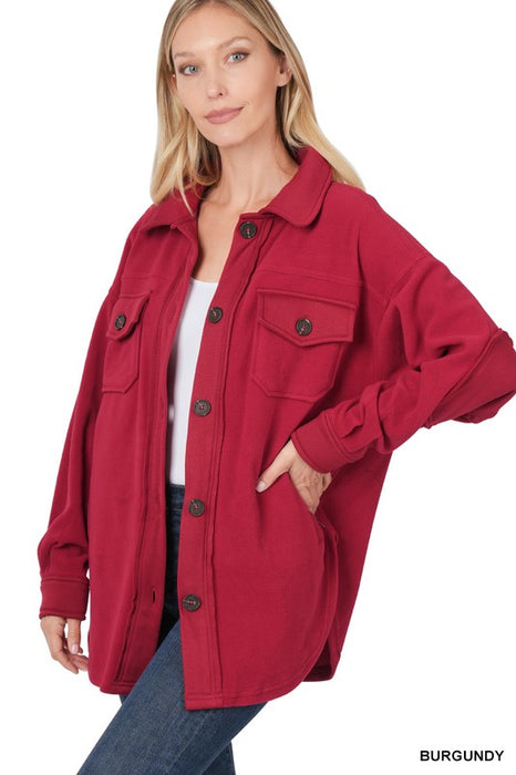 OVERSIZED BASIC FLEECE SHACKET
