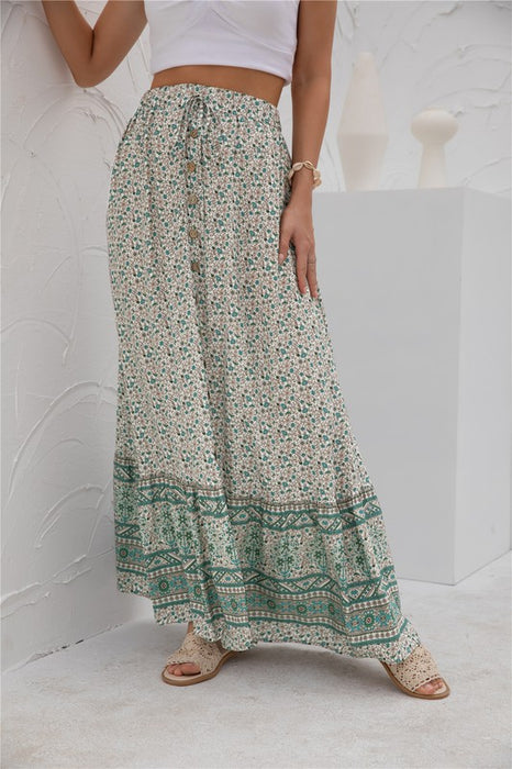 Womens Print Maxi Skirt