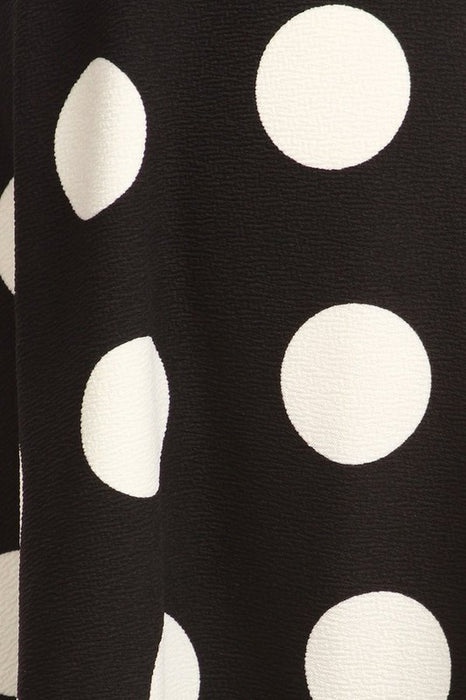 Polka dot printed high waisted knee length skirt