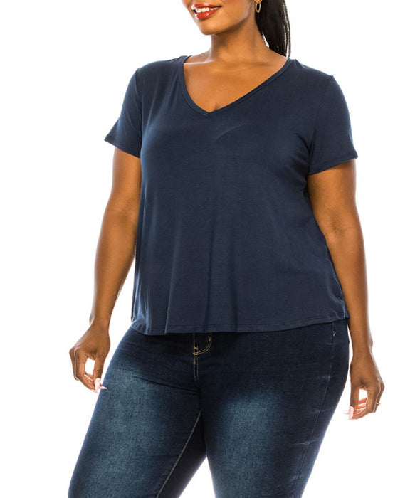 BAMBOO V NECK TOP PLUS SIZE