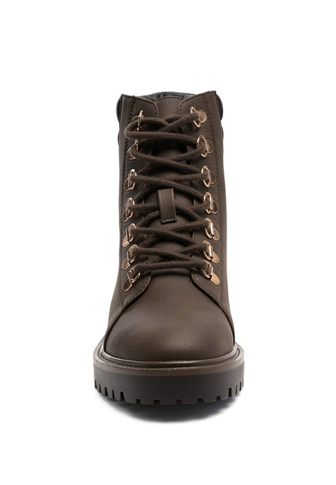 SHIRLY SOFT LEATHER LACE-UP BOOTS