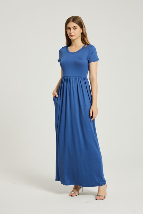 Women's Summer Casual Maxi Dress With Pocket